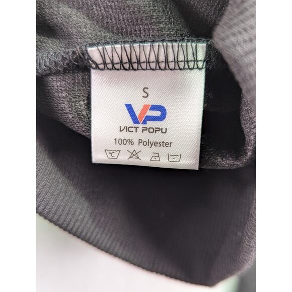 Vict Popu Black Waffle Weave Pattern Pullover Hoodie Size Small - Picture 5 of 9